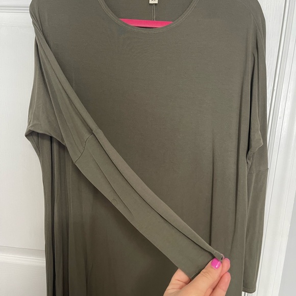 Mimu Maxi asymmetrical olive edge frock dress sold out - Picture 4 of 11